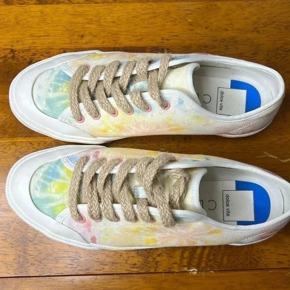 Dolce Vita Bryton x Clear 7 Teal Multi Tye-dye Canvas size 9.5 women 7.5 men - Picture 2 of 8